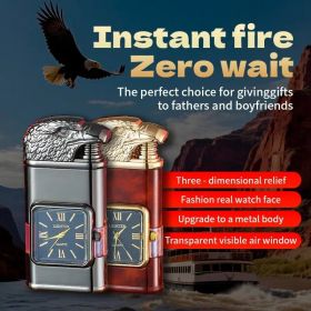 Lighter - Magic Dual Flame Windproof - Jet & Soft Switchable Gift" (Color: Black)